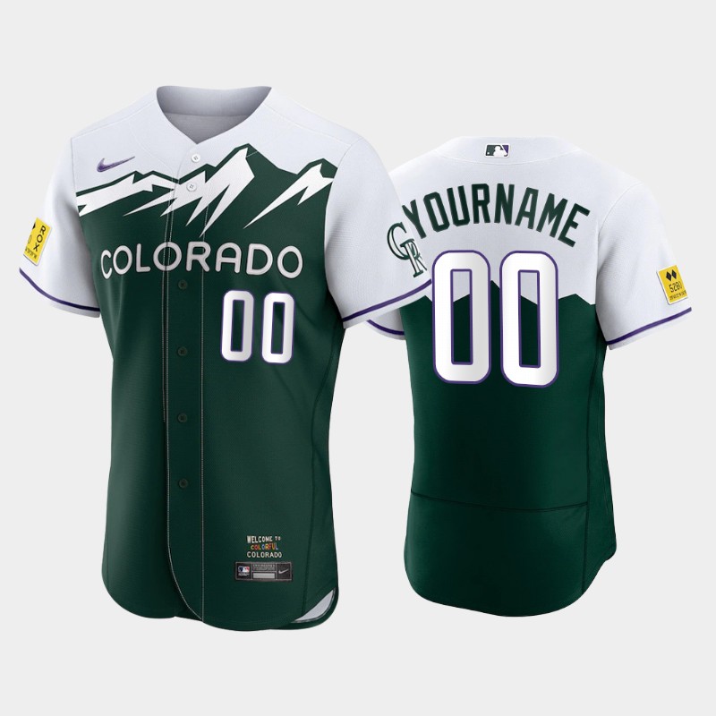 Men's Colorado Rockies Active Player Custom 2022 Green City Connect Flex Base Stitched Jersey Men's Colorado Rockies Active Player Custom 2022 Green City Connect Flex Base Stitched Jersey